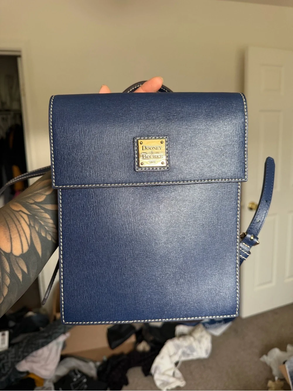 Dooney & Bourke Navy Leather backpack